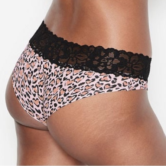 PINK Victoria's Secret Other - NWT 2 pair Victoria Secret Leopard 🐆 Print cotton, lace waist hip huggers Sz M
